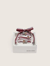 Golden Goose Skins white and burgundy striped laces embellished with charms