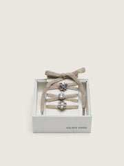 Golden Goose Skins braided gold-colored laces with shimmering charms