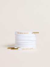 Golden Goose White cotton laces with contrasting gold logo