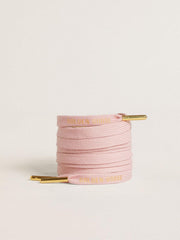 Golden Goose Pink cotton laces with contrasting gold logo