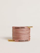 Golden Goose Salmon pink Lurex laces with contrasting black logo