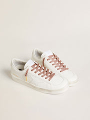 Golden Goose Salmon pink Lurex laces with contrasting black logo