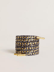 Golden Goose Laces with gray and black animal print with contrasting gold stars