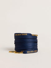 Golden Goose Blue cotton laces with contrasting gold-colored logo