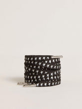 Golden Goose Black cotton laces with contrasting silver stars