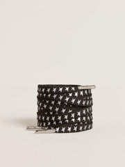 Golden Goose Black cotton laces with contrasting silver stars