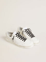 Golden Goose Black cotton laces with contrasting silver stars