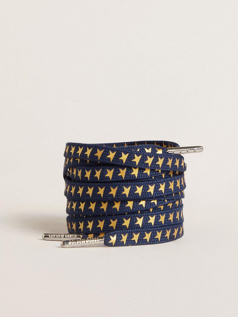 Golden Goose Navy-blue laces with contrasting gold stars