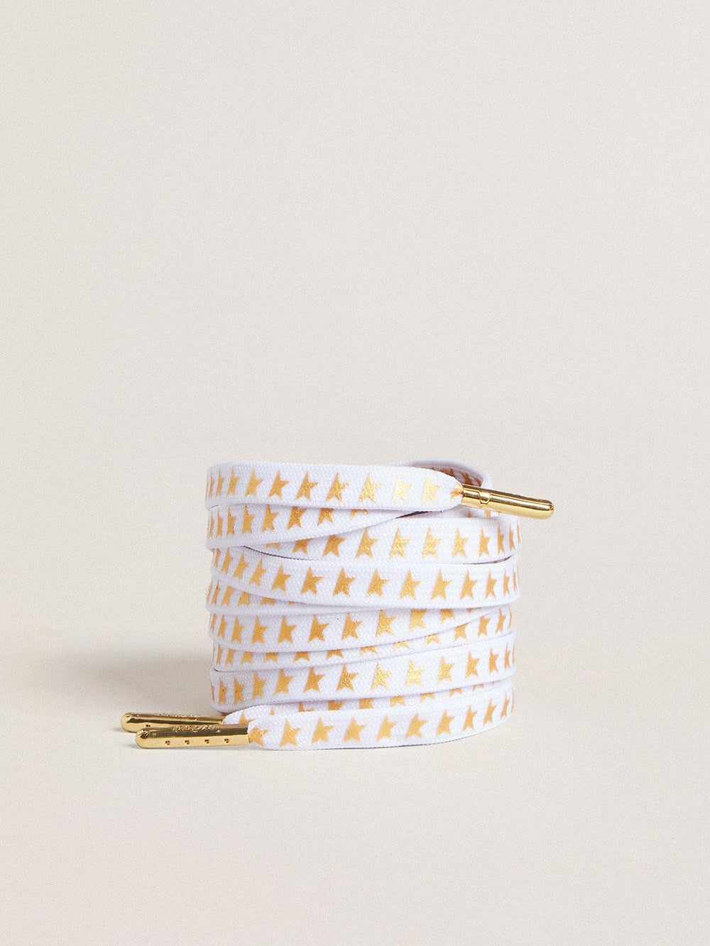 Golden Goose White cotton laces with contrasting gold stars