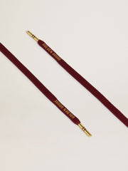 Golden Goose Burgundy cotton laces with contrasting gold-colored logo