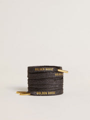 Golden Goose Dark gray lurex laces with contrasting gold logo