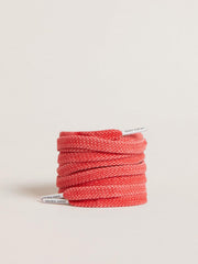 Golden Goose Worn-red cotton laces with logoed aglet
