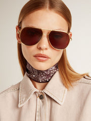 Golden Goose Ribbon in black silk twill with paisley pattern