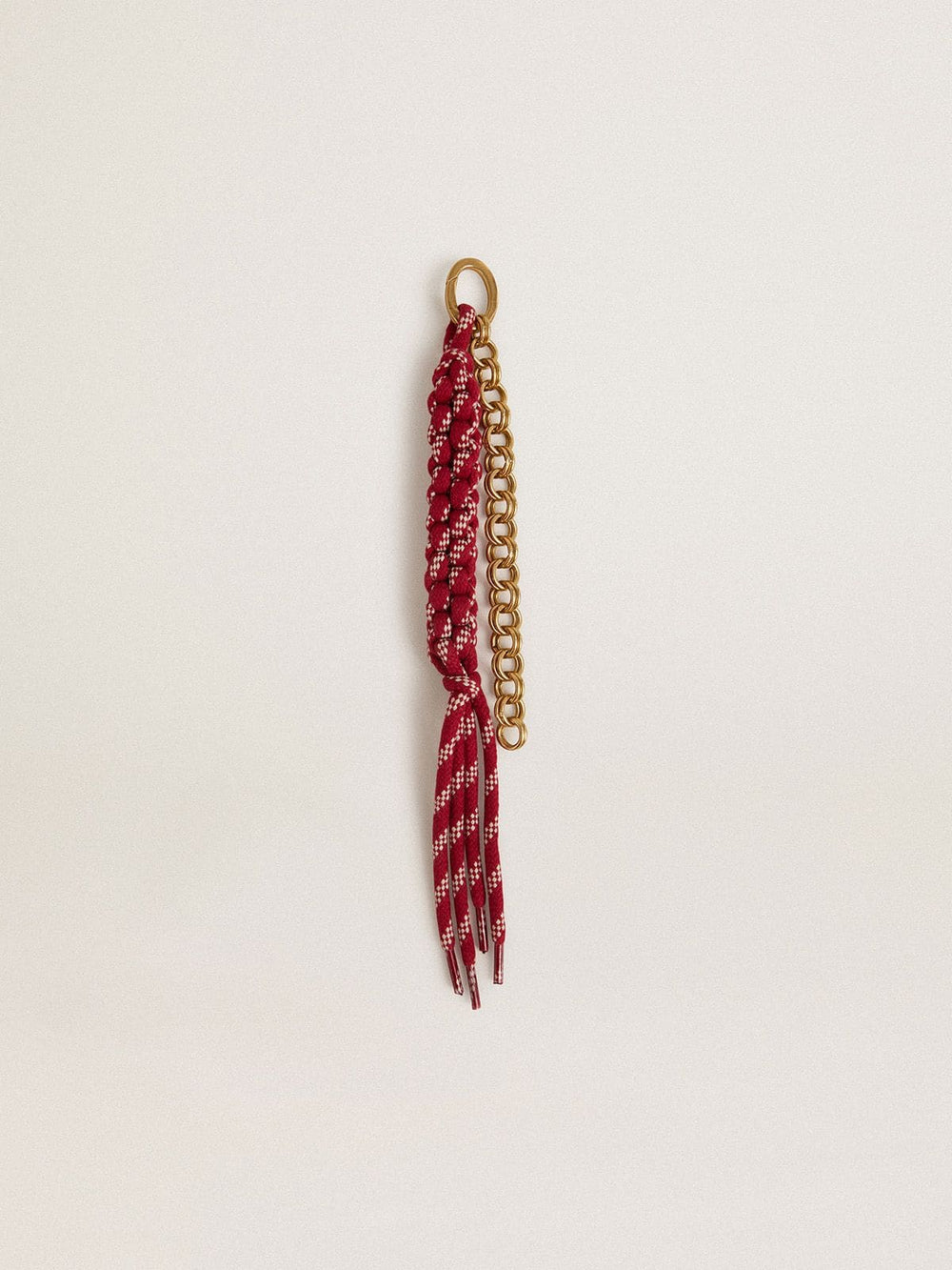 Golden Goose Charm with red knotted laces