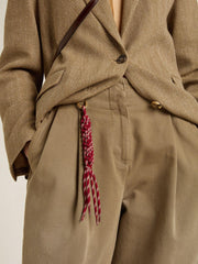 Golden Goose Charm with red knotted laces