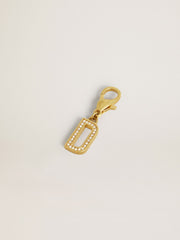 Golden Goose Letter D charm in gold-colored brass with crystals