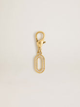 Golden Goose Letter O charm in gold-colored brass with crystals