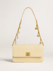 Golden Goose Letter V charm in gold-colored brass with crystals
