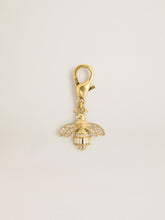 Golden Goose Bee-shaped charm in gold-colored brass with crystals