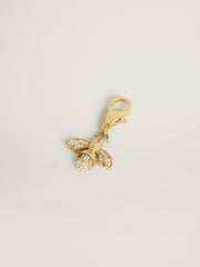 Golden Goose Bee-shaped charm in gold-colored brass with crystals