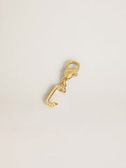 Golden Goose Letter C charm in gold-colored brass with crystals