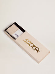 Golden Goose Cotton socks with distressed finishes, blue stripes and logo