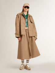 Golden Goose Worn-white socks with distressed details and brown stripes