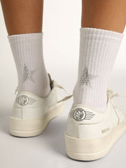 Golden Goose White socks with crystal star on the back