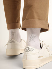 Golden Goose White socks with crystal star on the back