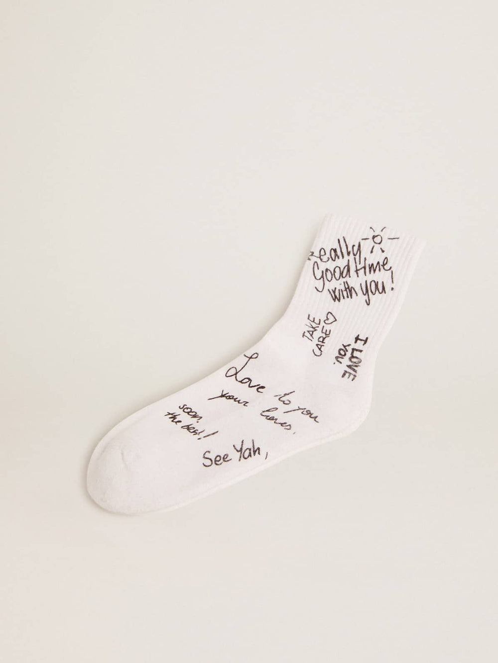 Golden Goose Optical white socks with black lettering