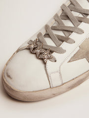 Golden Goose Lace accessory with three antique gold color stars with crystals