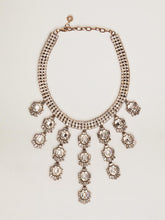 Golden Goose Women's necklace in antique gold color with drop crystals