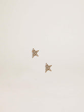 Golden Goose Women's stud earrings in antique gold color with crystals