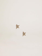 Golden Goose Women's stud earrings in antique gold color with crystals