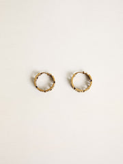 Golden Goose Hoop earrings in antique gold color with Forever For You lettering