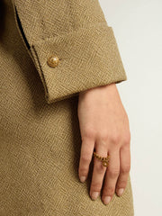 Golden Goose Ring in antique gold color with flexible links