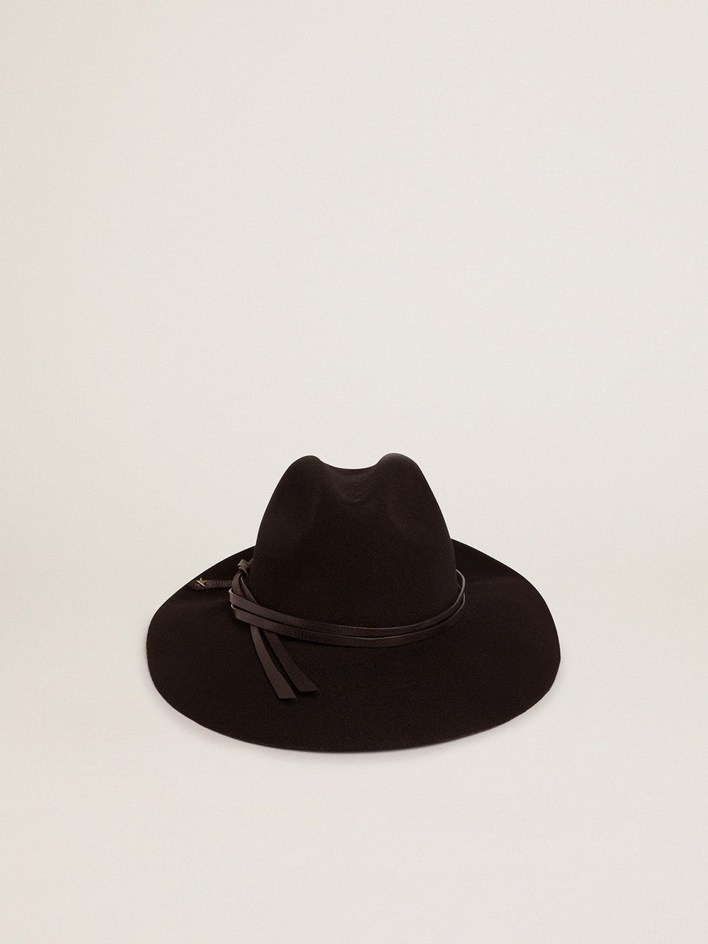 Golden Goose Women’s black Fedora hat with strap | Golden Goose