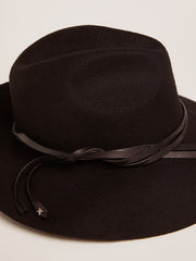 Golden Goose Women’s black Fedora hat with strap | Golden Goose