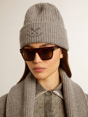 Golden Goose Gray ribbed wool beanie