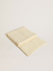Golden Goose White wool scarf with embroidery