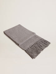Golden Goose Gray ribbed wool scarf