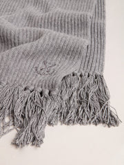 Golden Goose Gray ribbed wool scarf
