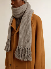Golden Goose Gray ribbed wool scarf