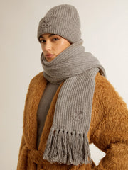 Golden Goose Gray ribbed wool scarf