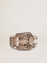 Golden Goose Women's belt in white leather with colored studs