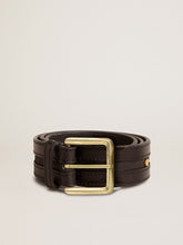Golden Goose Women’s black belt in washed leather with gold studs