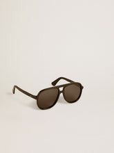 Golden Goose Aviator style sunglasses with black frame and lenses