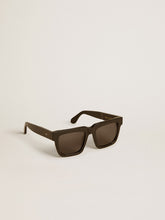Golden Goose Square-style Jamie sunglasses with black frame and gold logo
