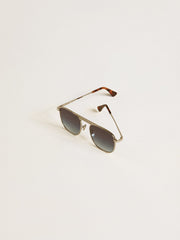 Golden Goose Aviator style sunglasses with silver frame and blue lenses