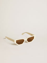 Golden Goose Rectangular-style sunglasses with beige frame
